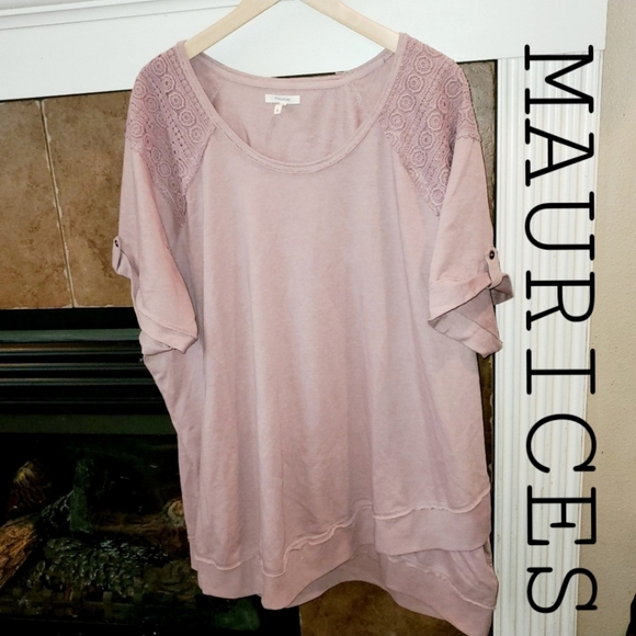 Maurices Tops - MAURICES Pink Blush Folded Arm Sleeves Blouse